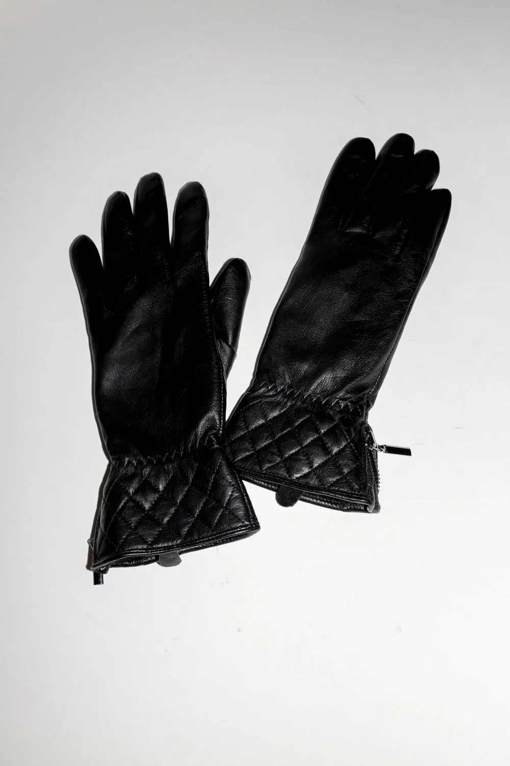 0019_WARM BLACK LEATHER GLOVES