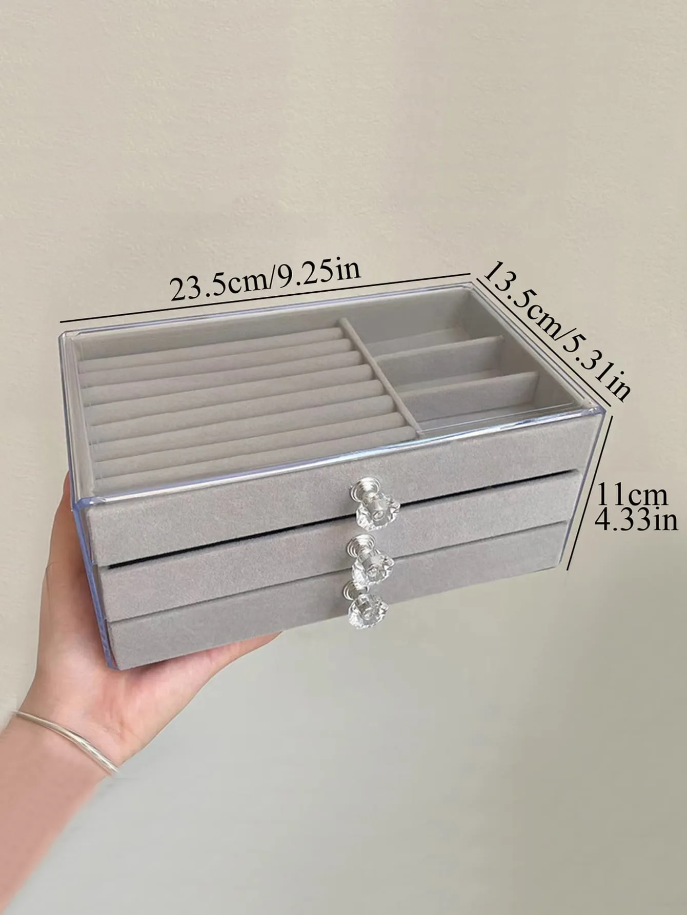 1pc Multi-grid Jewelry Storage Box, Multifunction Large Jewelry Organizer For Home