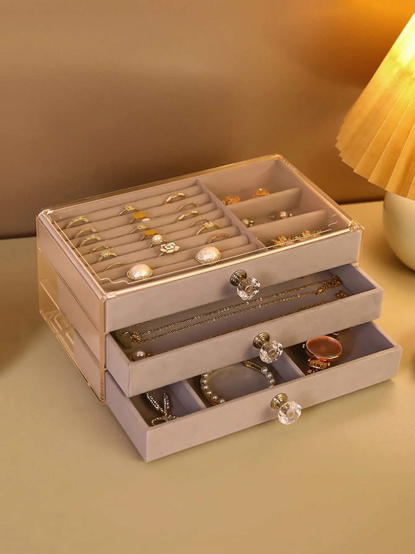 1pc Multi-grid Jewelry Storage Box, Multifunction Large Jewelry Organizer For Home