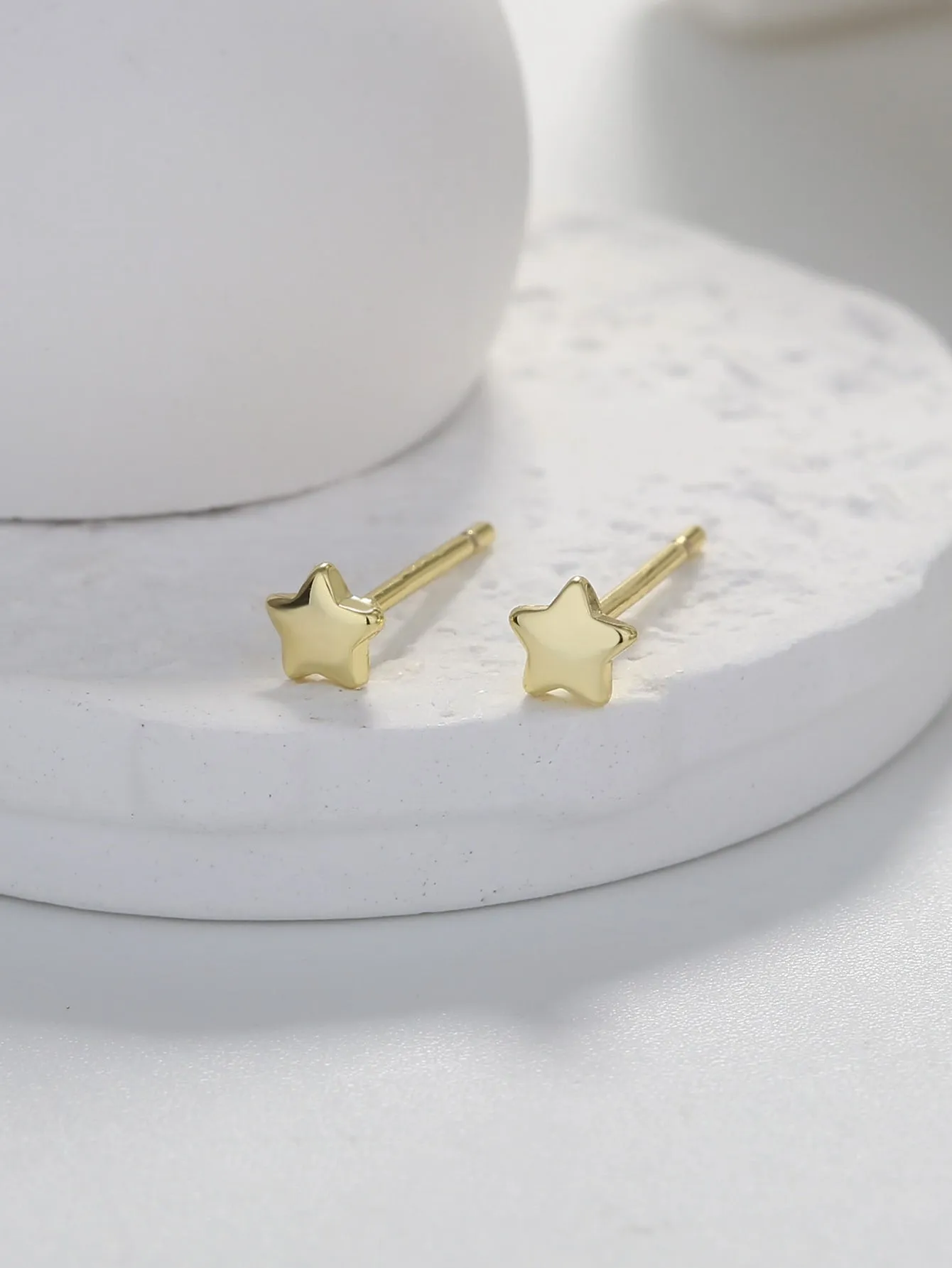 1pc Star Decor Stud Earrings Copper Jewelry