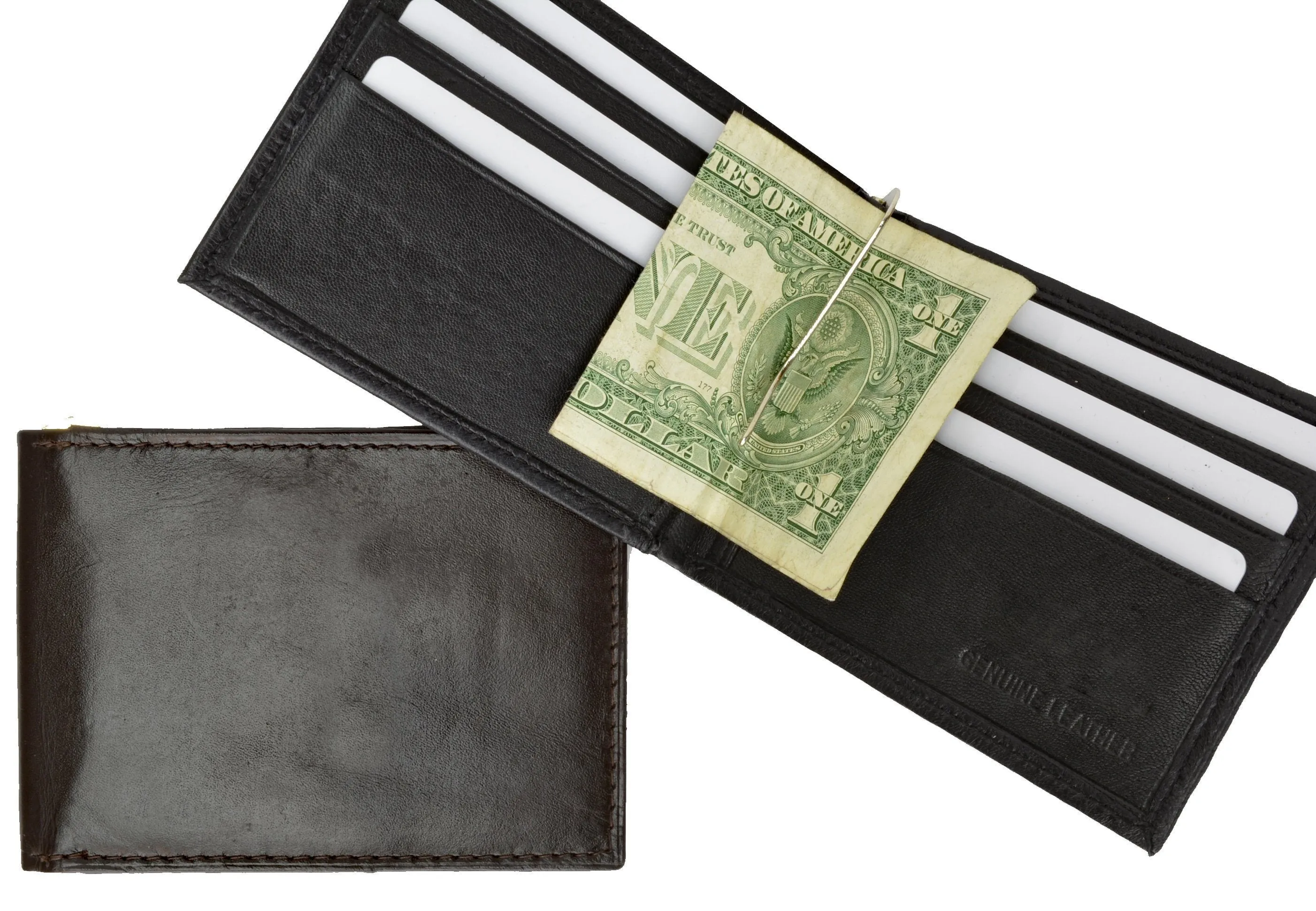 AFONiE Slim Leather Money Clip Wallet