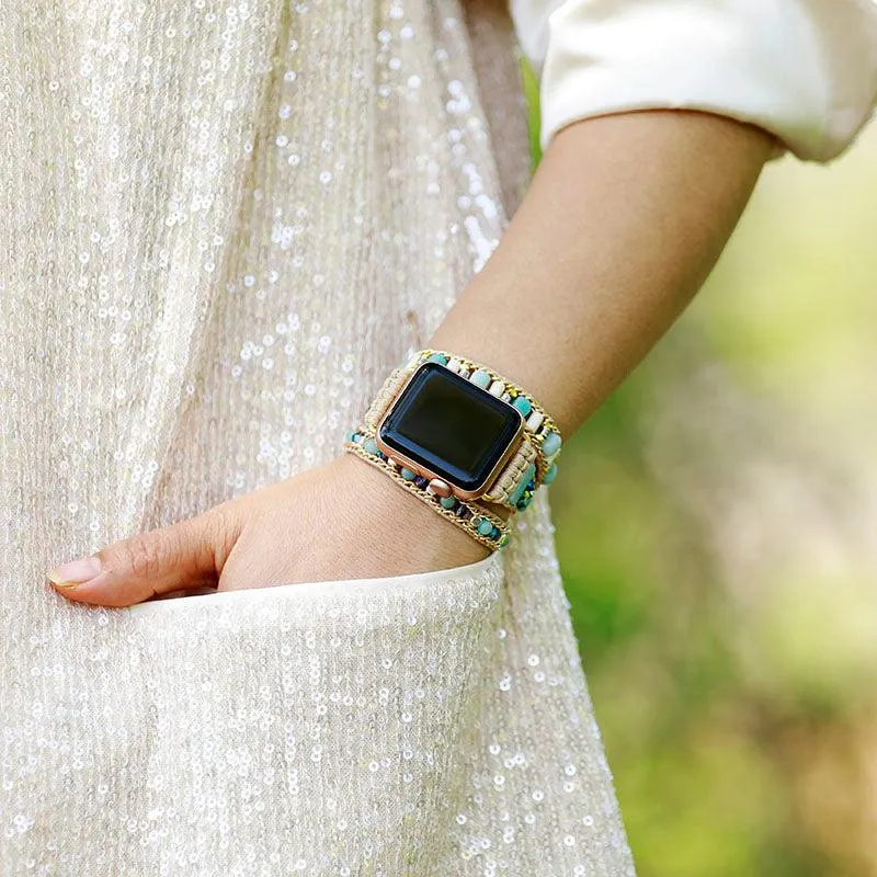 Amazonite & Beads Apple Watch Band