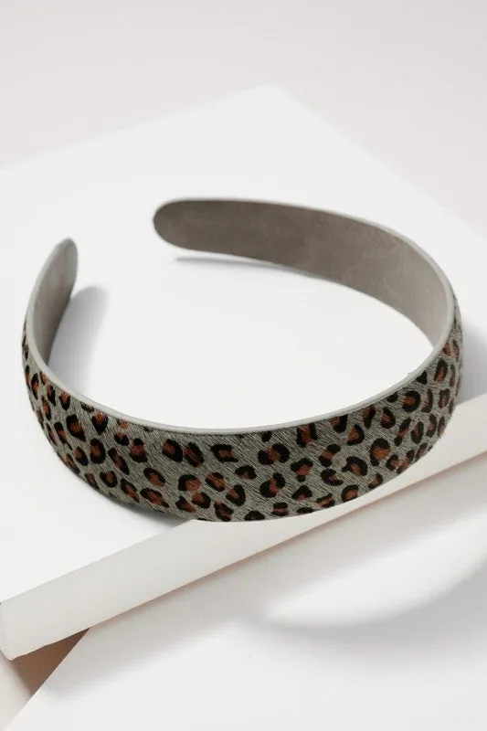 Animal print calf hair headband