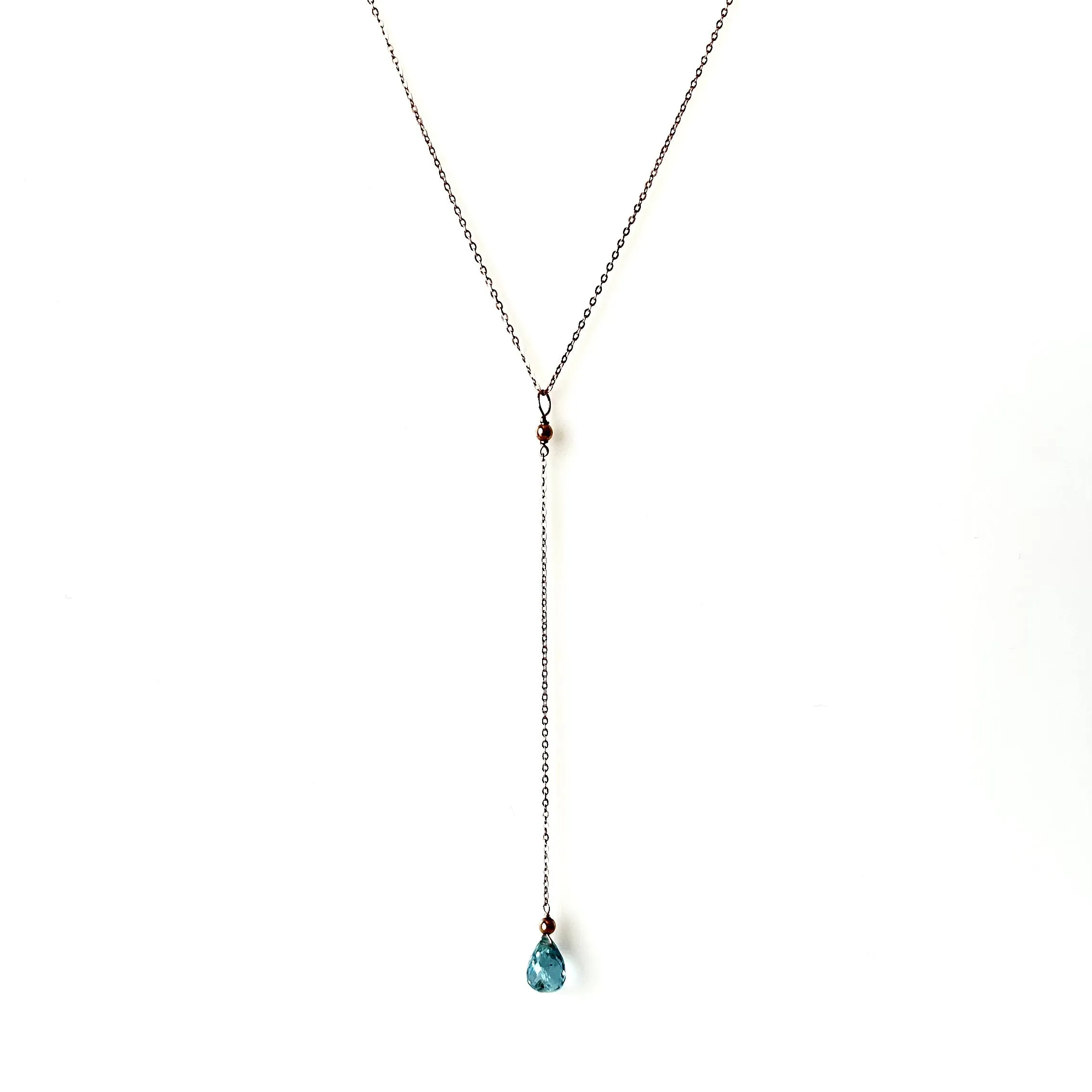 Aquamarine Pendant Necklace, Aquamarine Lariat Necklace