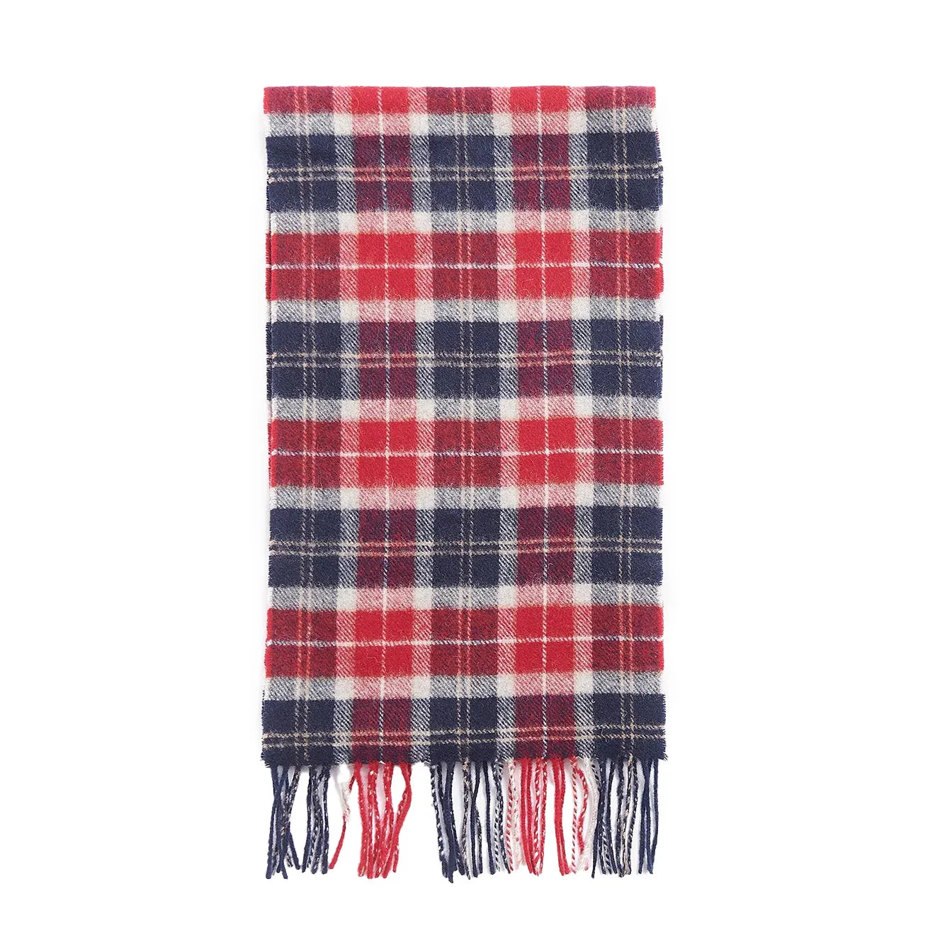 Barbour Tartan Lambswool Scarf Cranberry