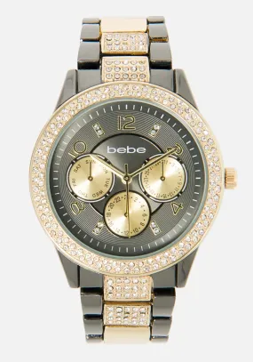 Bebe Double Row Crystal Watch