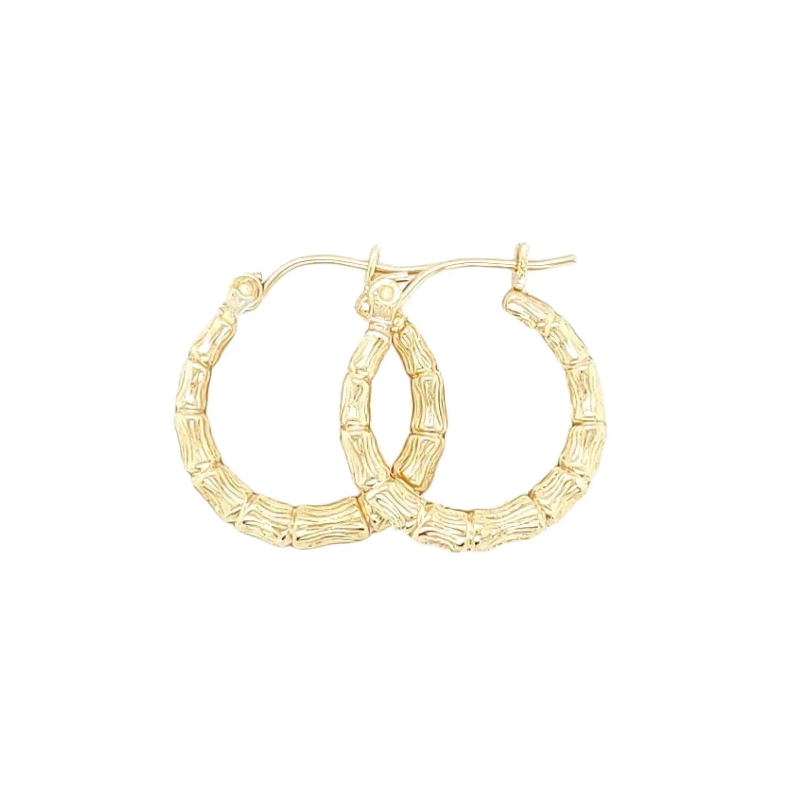 Better Jewelry 10K Gold Bamboo Hoops