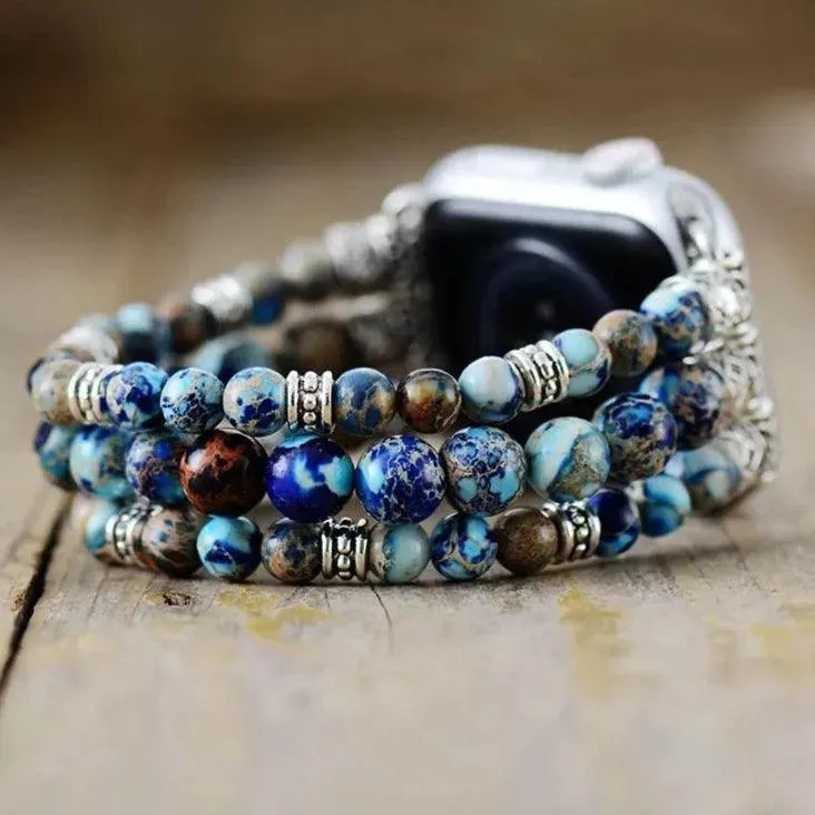 Blue Jasper Stretchy Apple Watch Band