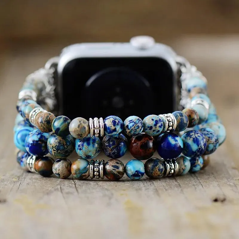 Blue Jasper Stretchy Apple Watch Band