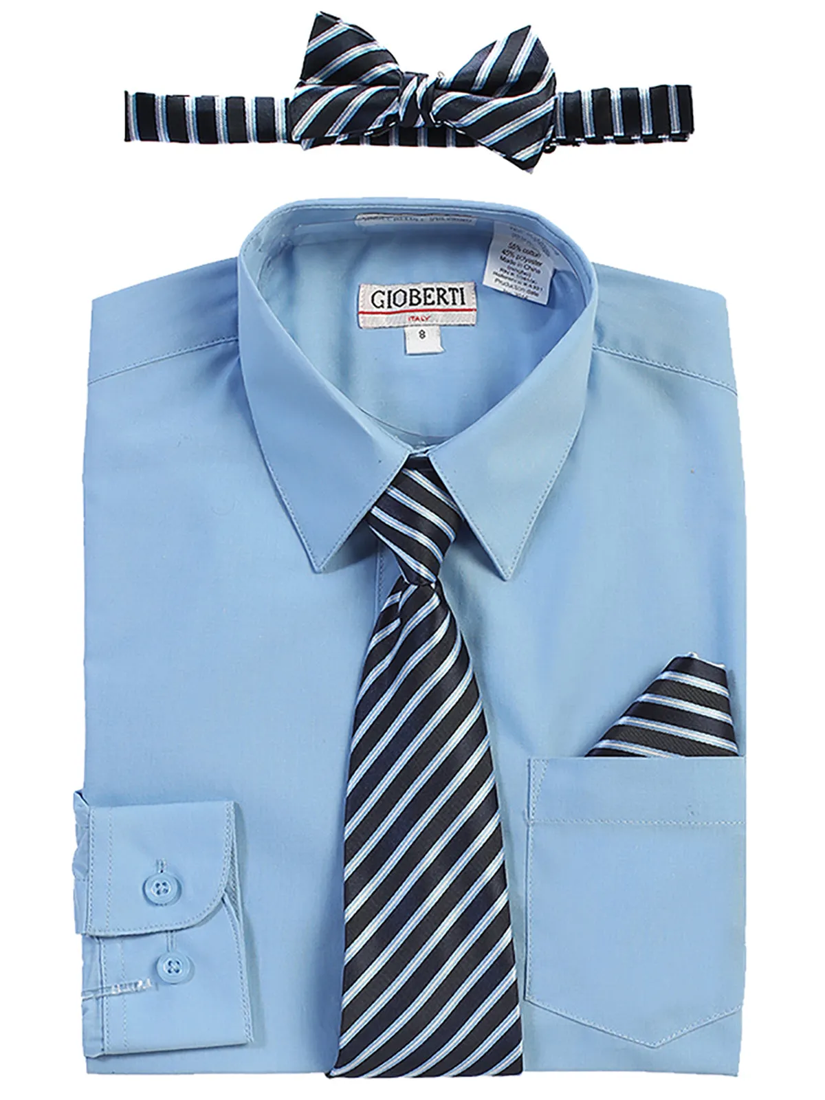 Boy's (8-18) Shirt w/ Stripe Tie Set