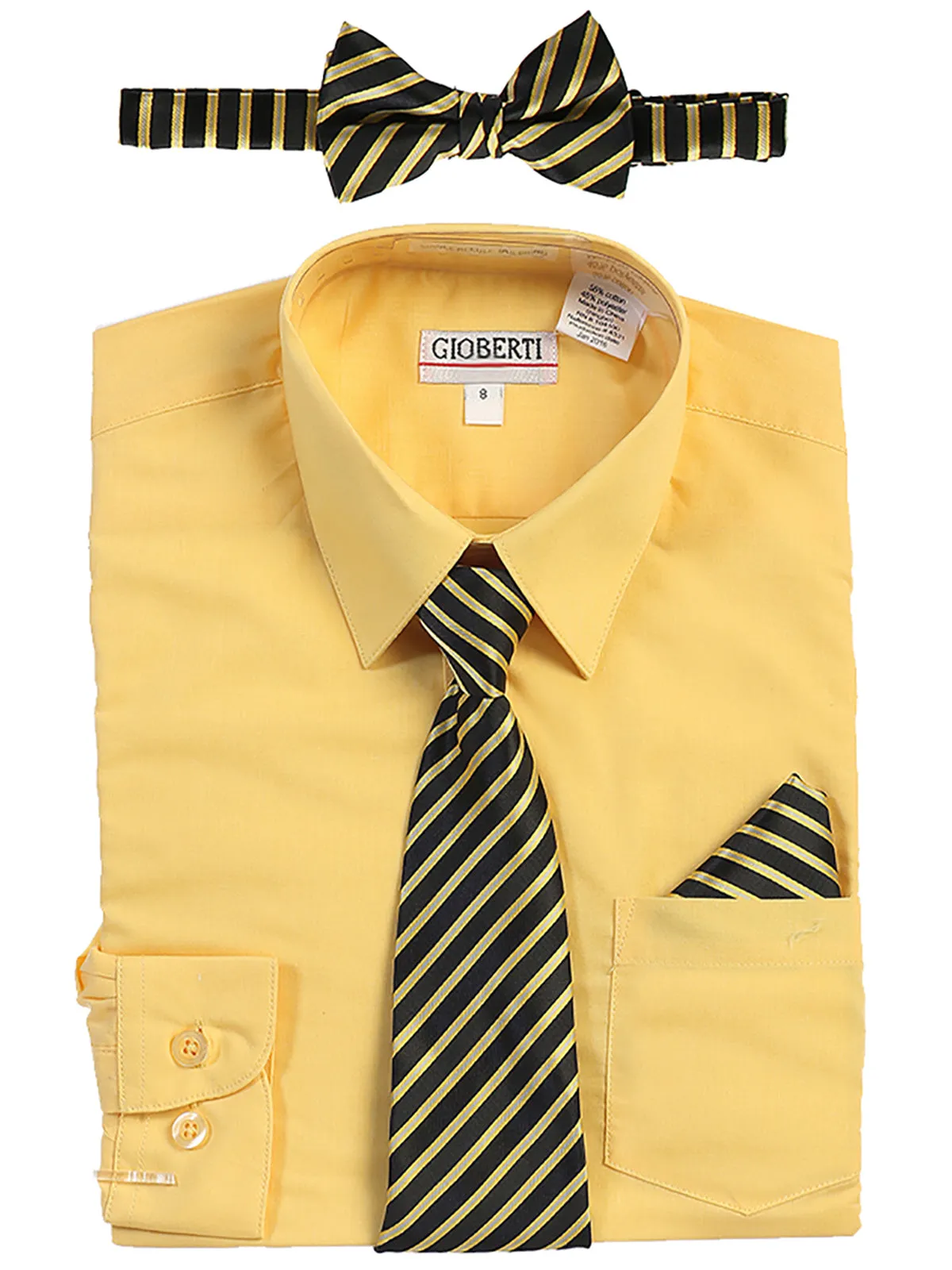 Boy's (8-18) Shirt w/ Stripe Tie Set