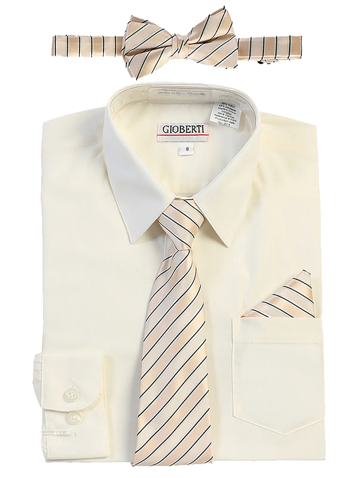 Boy's (8-18) Shirt w/ Stripe Tie Set