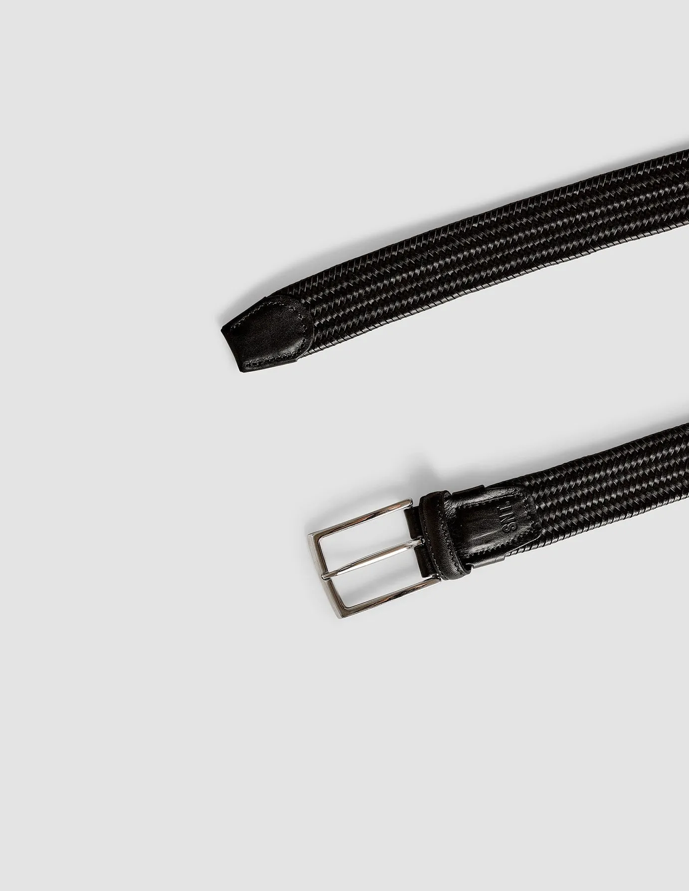 Braided Leather Belt Black