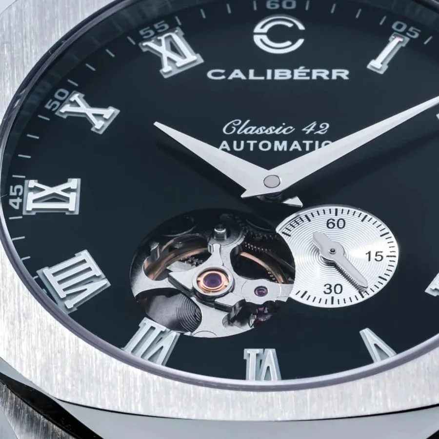 Caliberr Black Stainless Steel Watch