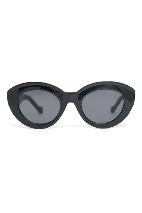 CAT EYE SUNGLASSES-BLACK