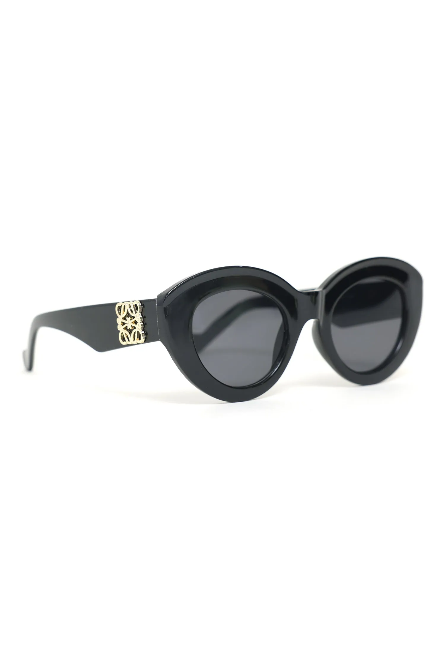 CAT EYE SUNGLASSES-BLACK