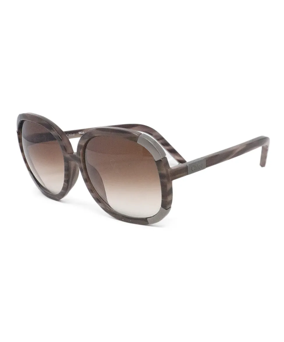 Chloe Brown & Silver Sunglasses