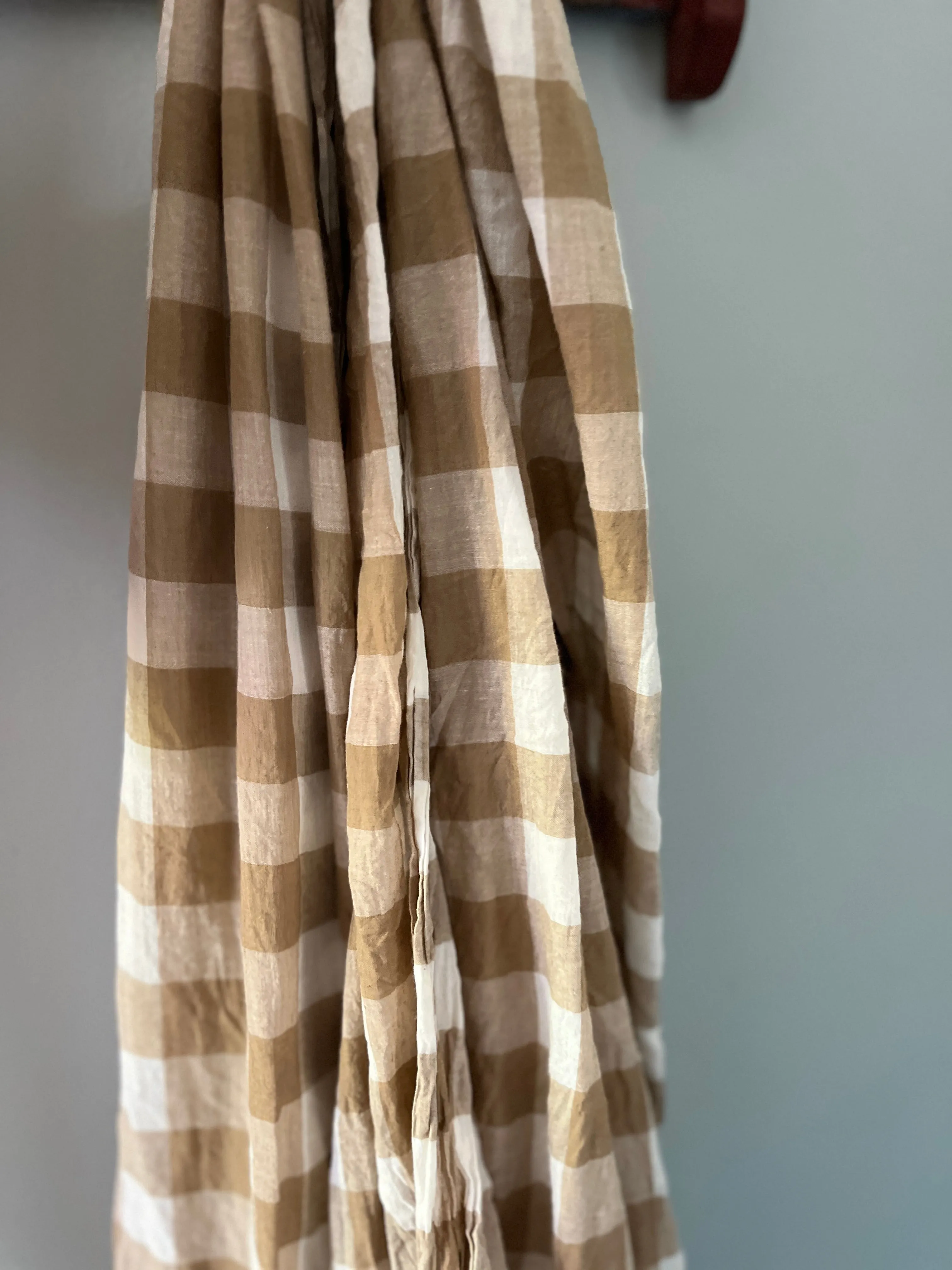 Cotton check scarf