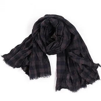 Cotton check scarf