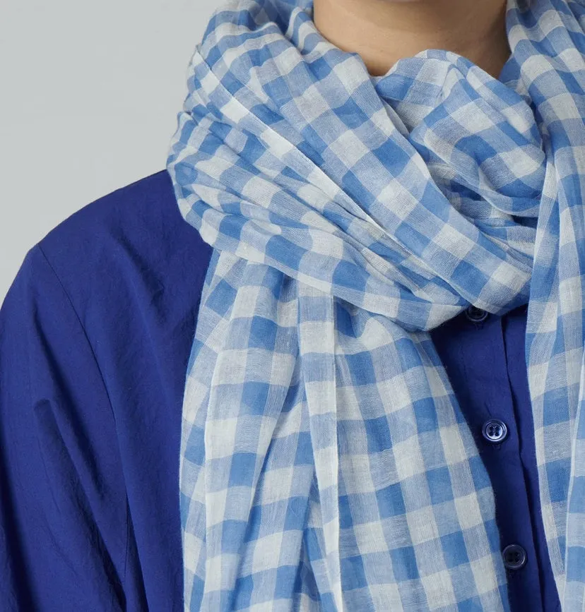 Cotton check scarf