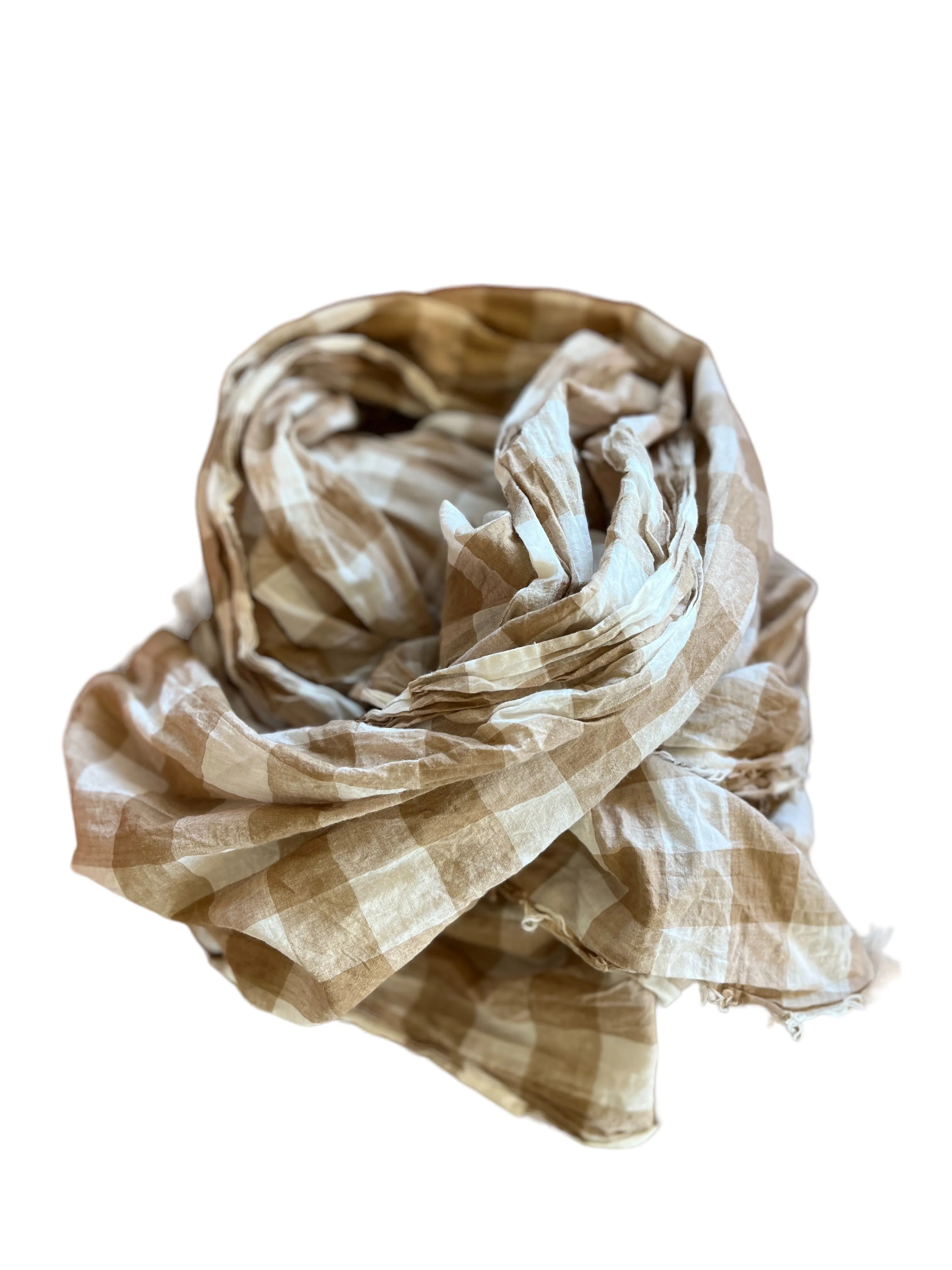 Cotton check scarf