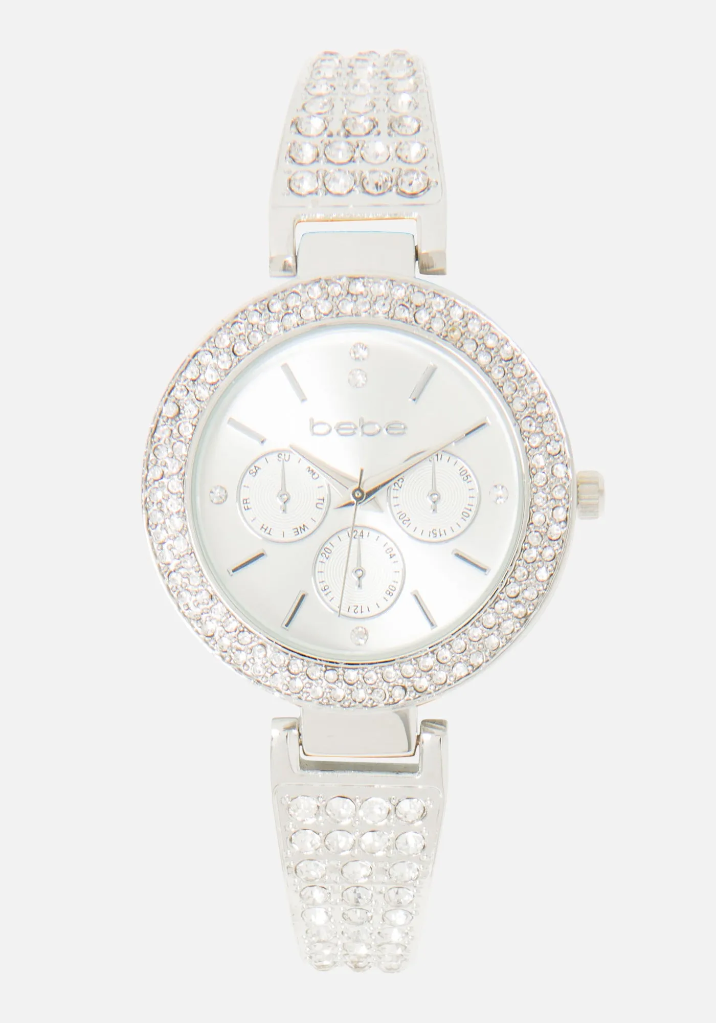 Crystal Bezel Bangle Bracelet Watch