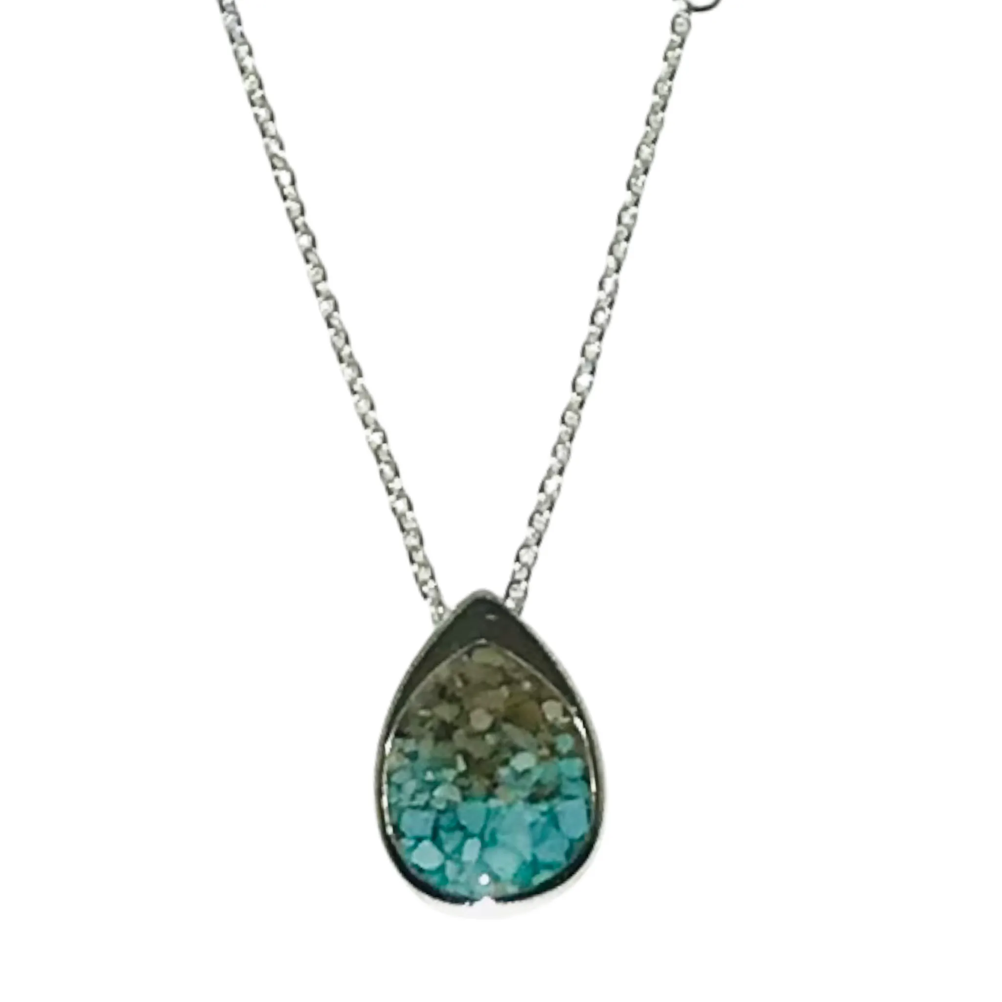 Dune Jewelry Teardrop Turquoise Gradient Necklace