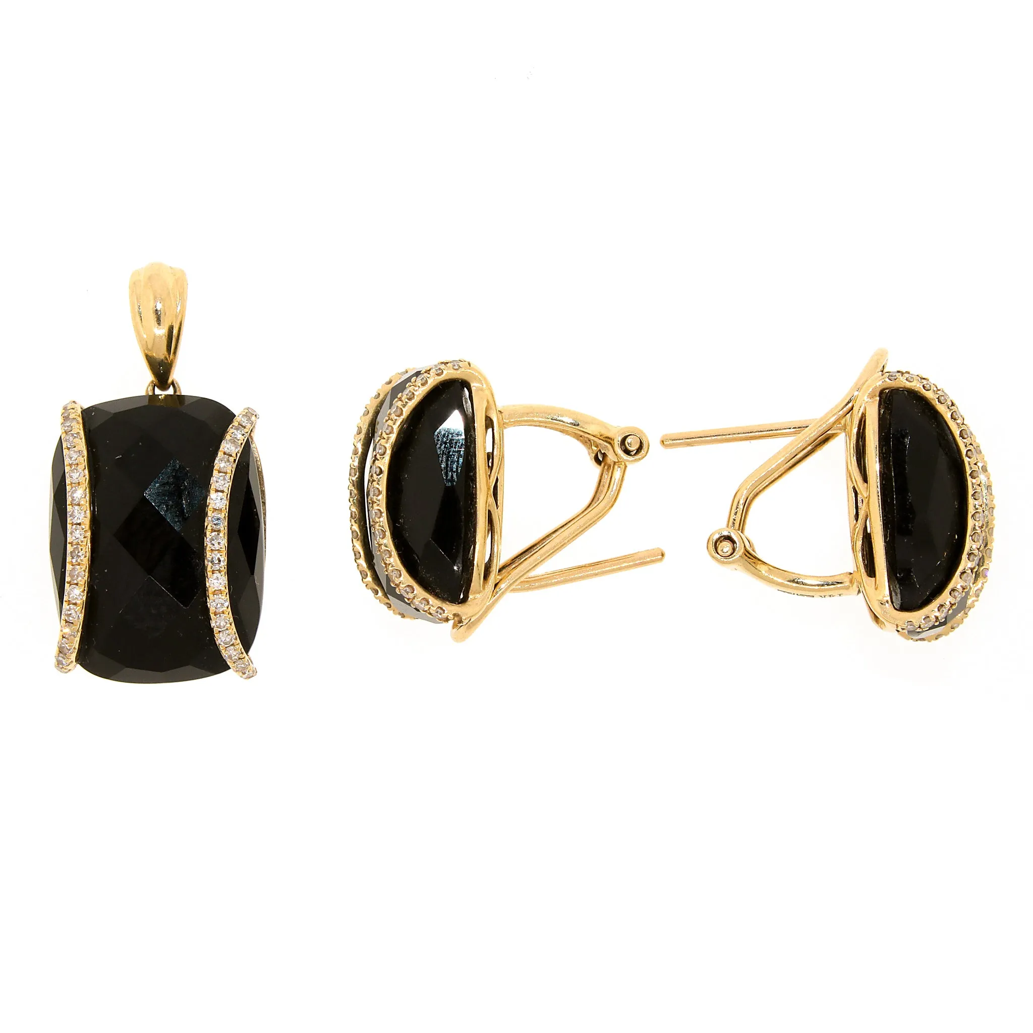 Effy Yellow Gold Onyx and Diamond Jewelry Set