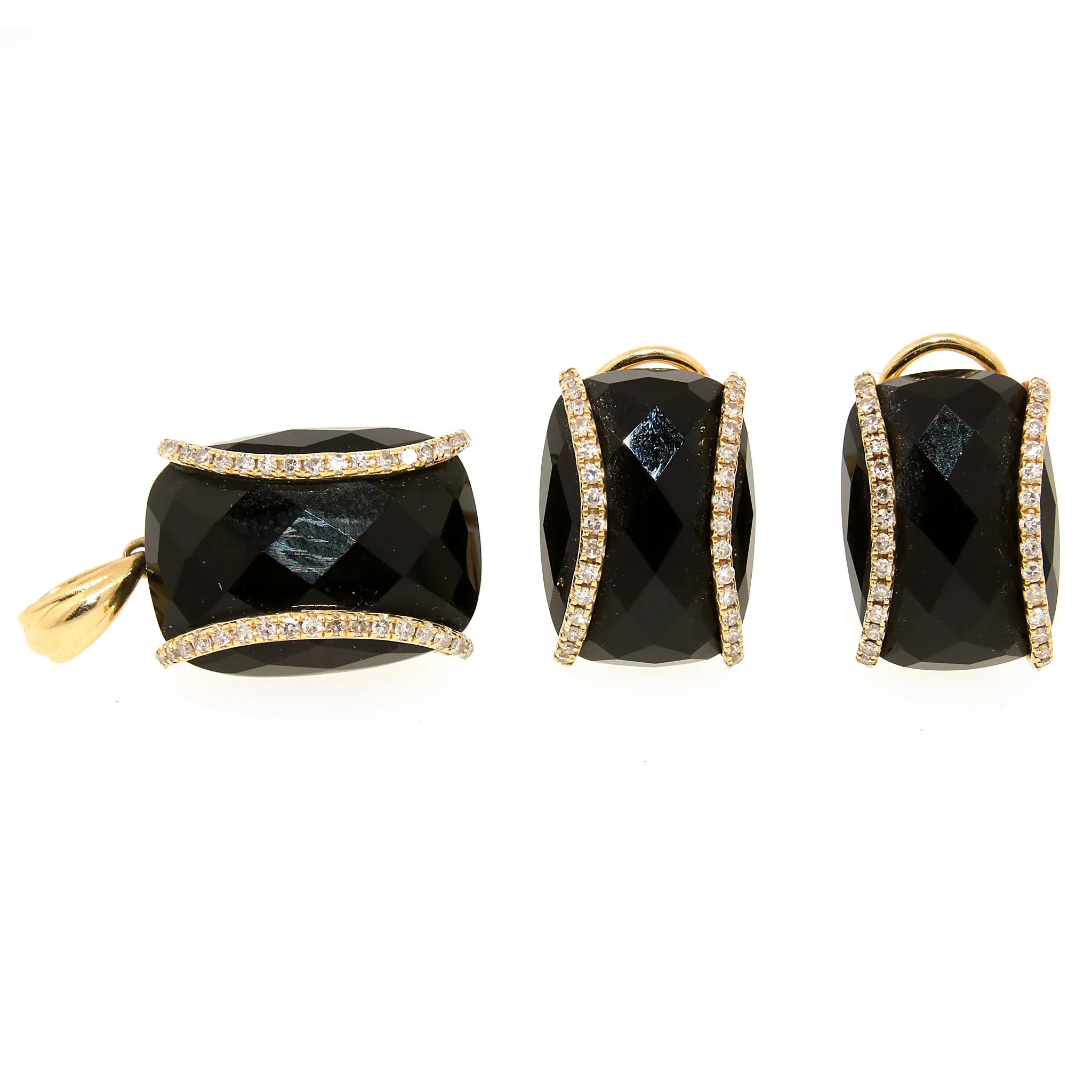 Effy Yellow Gold Onyx and Diamond Jewelry Set