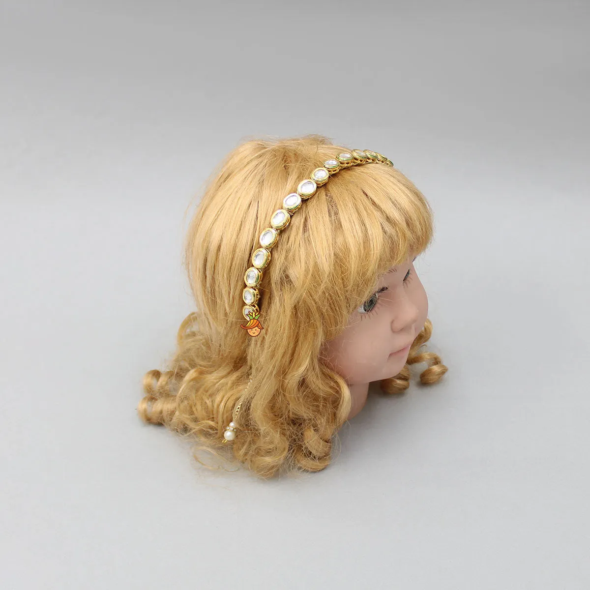 Embroidered Golden Chain Hair Band