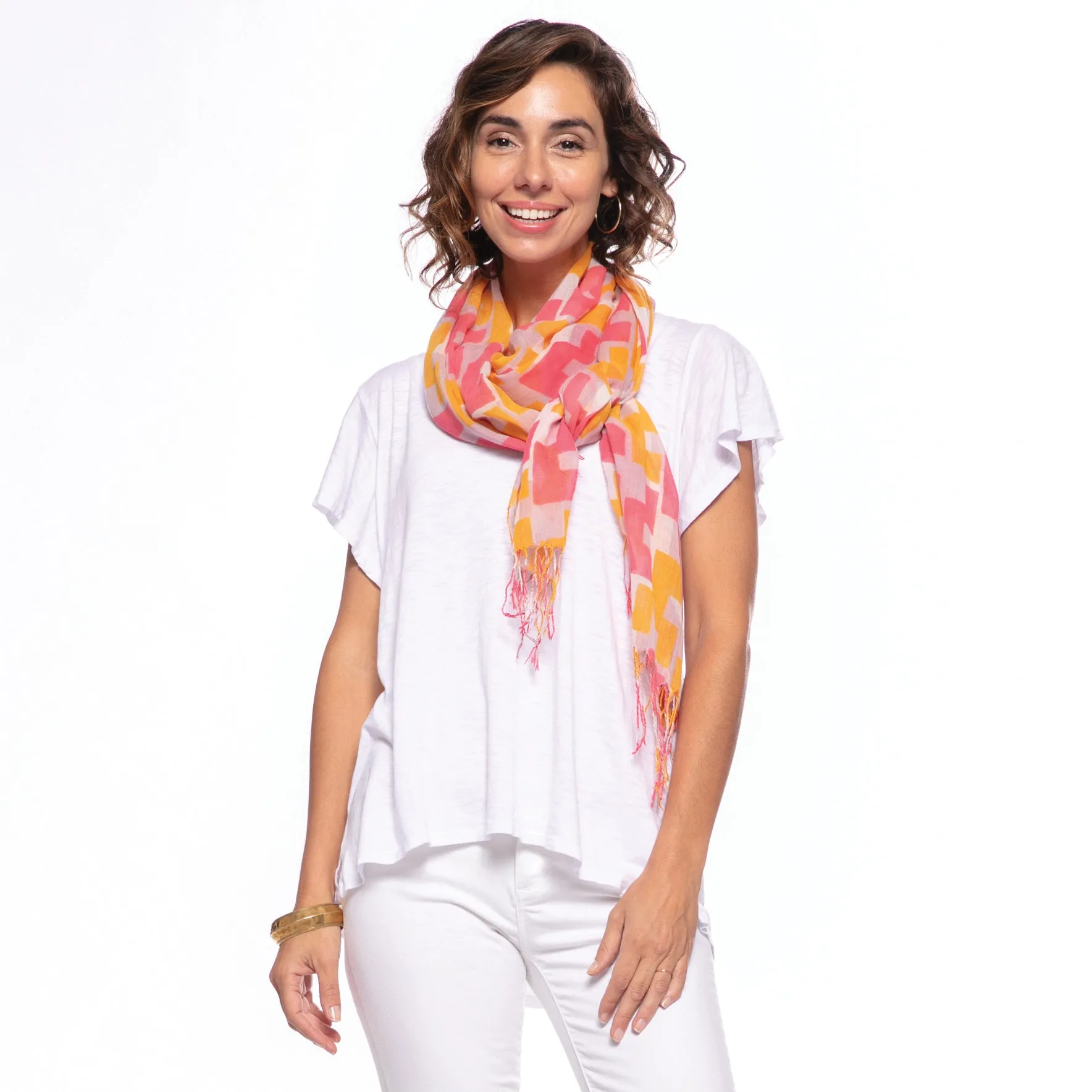 Emerson Pink Featherweight Tassel Scarf