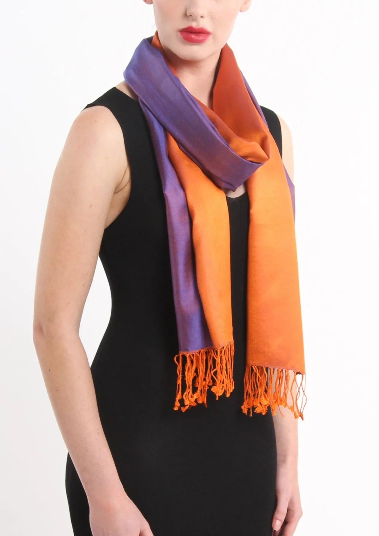 Esme Orange Silk Scarf - TTM 273