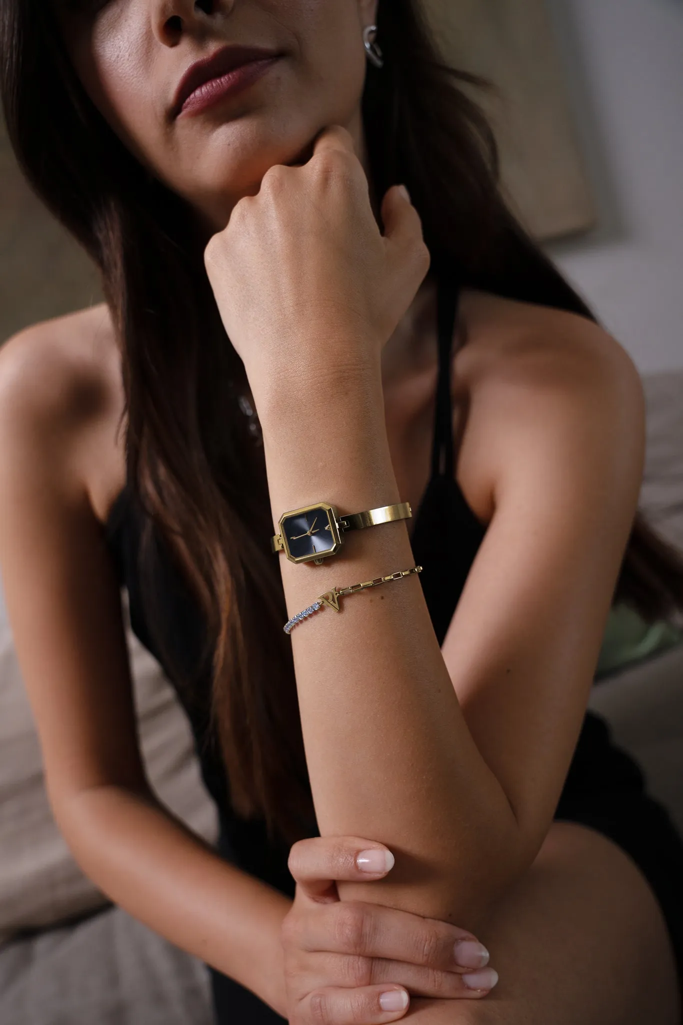 Ethereal Watch & Bracelet Set Gold