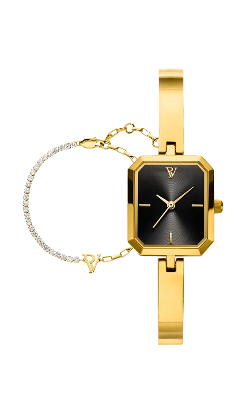 Ethereal Watch & Bracelet Set Gold