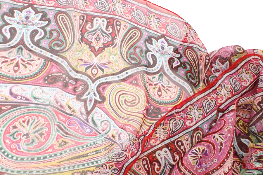 ETRO DAMASK SCARF 160CM MULTICOLOUR SILK