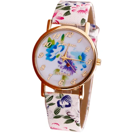 FLOWER POWER LEATHER WATCH