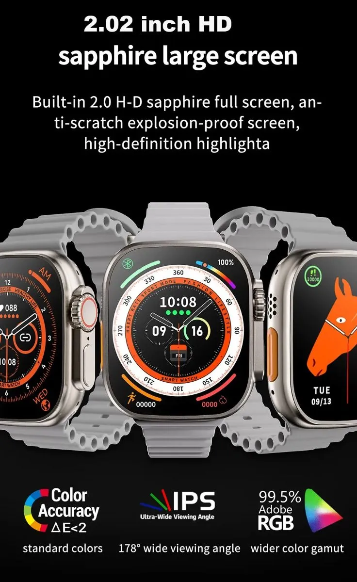 G98 Ultra Watch 8 Smartwatch Compass Sensor Module Gaming Sports Watch Bluetooth Call Fitness Health Monitoring Smart watch T800 Ultra