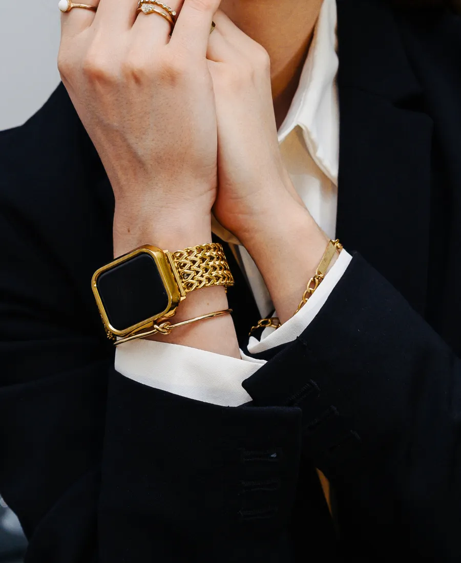 Gold Chainlink Watch Band