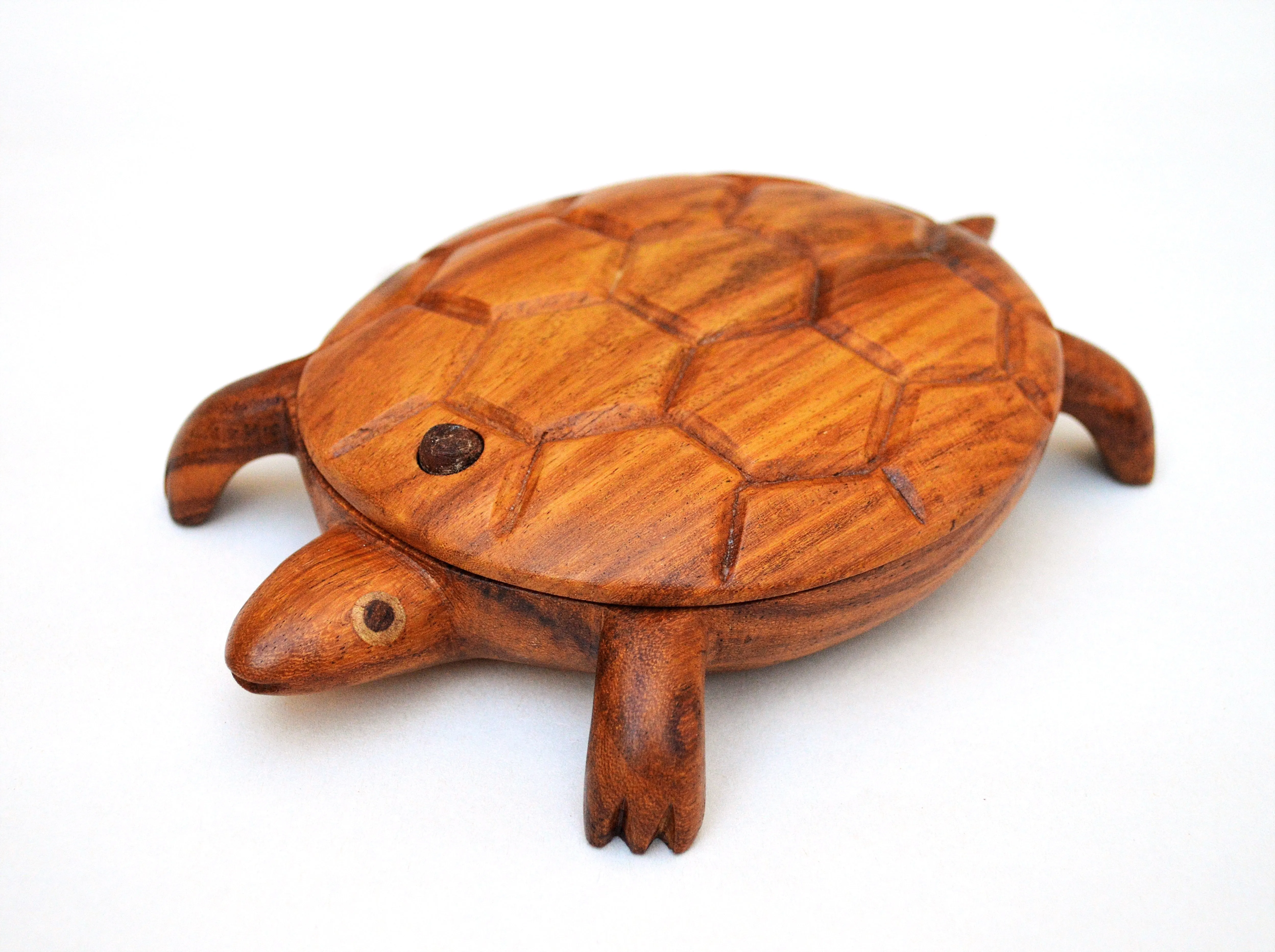 Hand carved jewelry box, Turtle shape