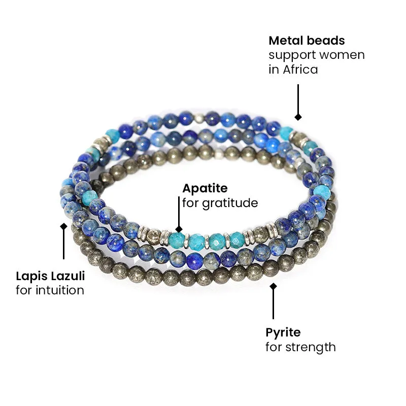 Intuition Lapis Lazuli and Apatite Jewelry Bundle