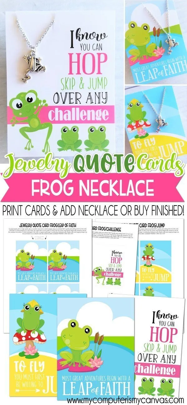 Jewelry QUOTE Cards {FROG} PRINTABLE