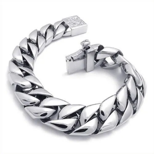 Jewelry Stainless Steel Men Heavy Biker Bracelet