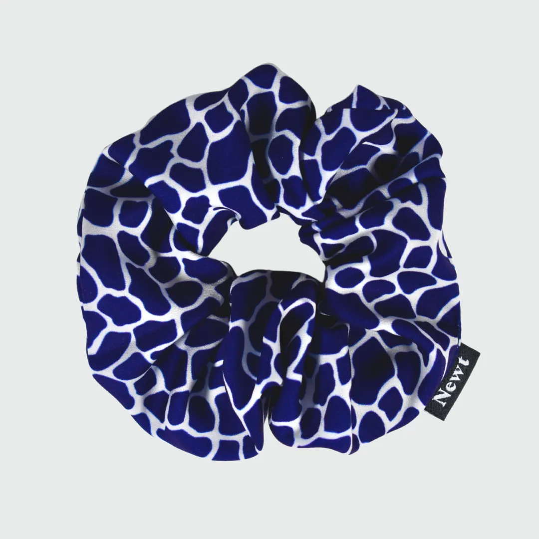 Mosaic Print Navy Hair Scrunchie