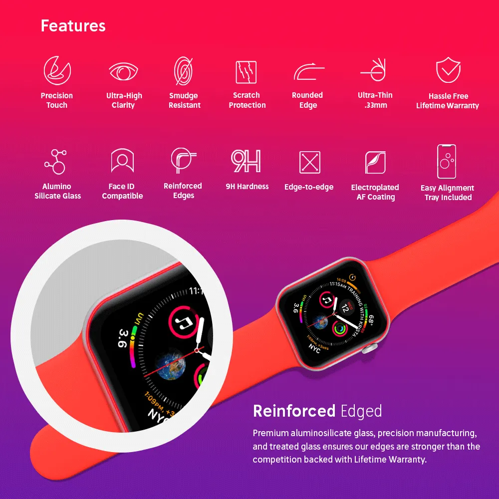 NanoArmour Apple Watch Screen Protector Series 3