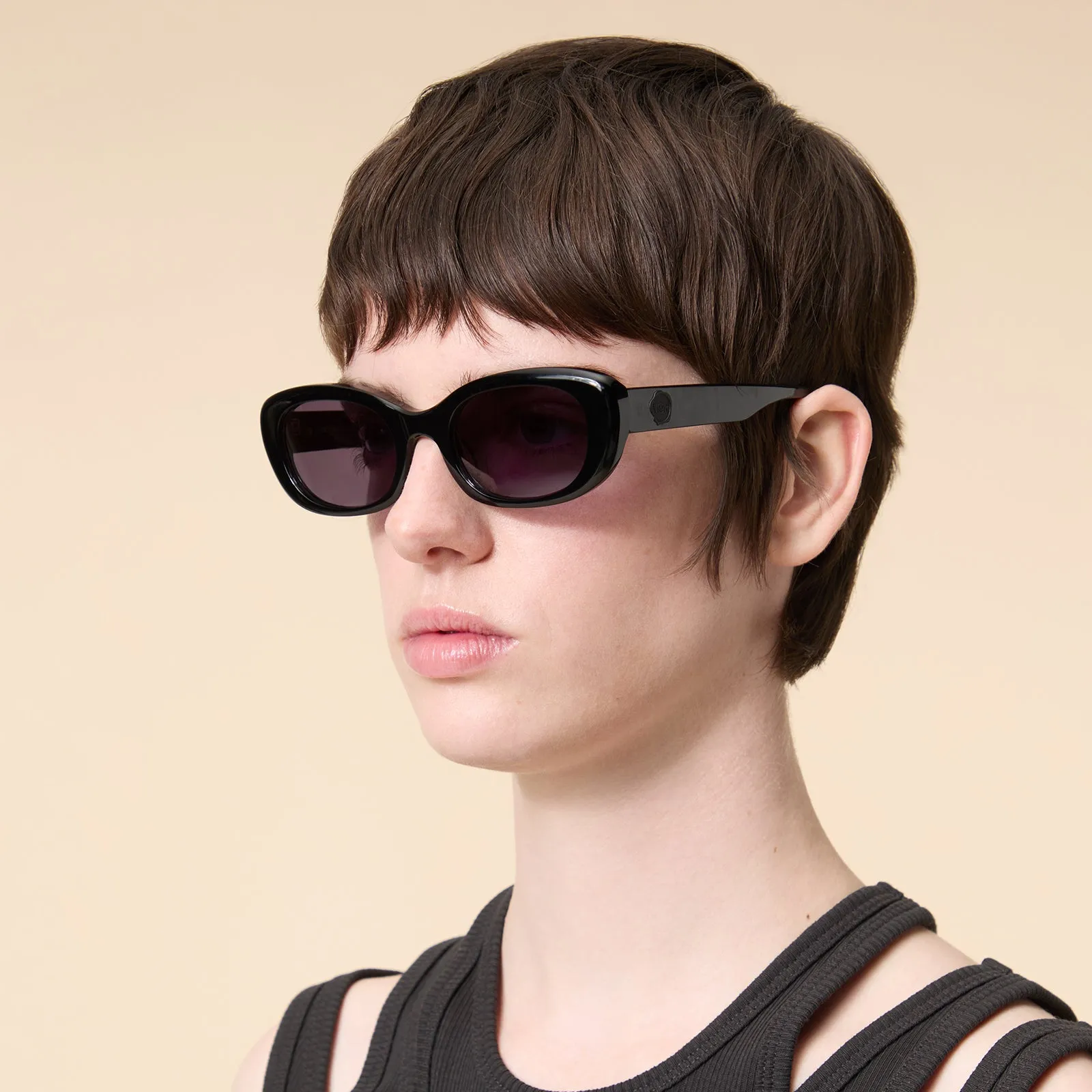 OVAL ACETATE SUNGLASSES