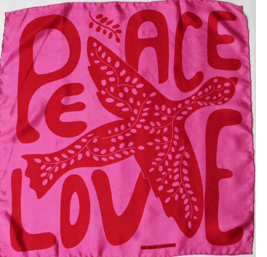 Peace love silk scarf