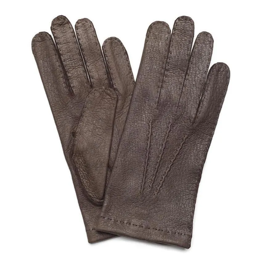 Peccary Handsewn Unlined Palm Button Gloves