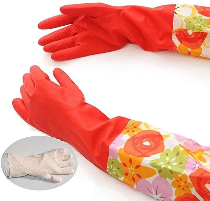 Reusable Latex Hand Kitchen Dish Washing Gloves