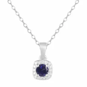 Sapphire Halo Necklace