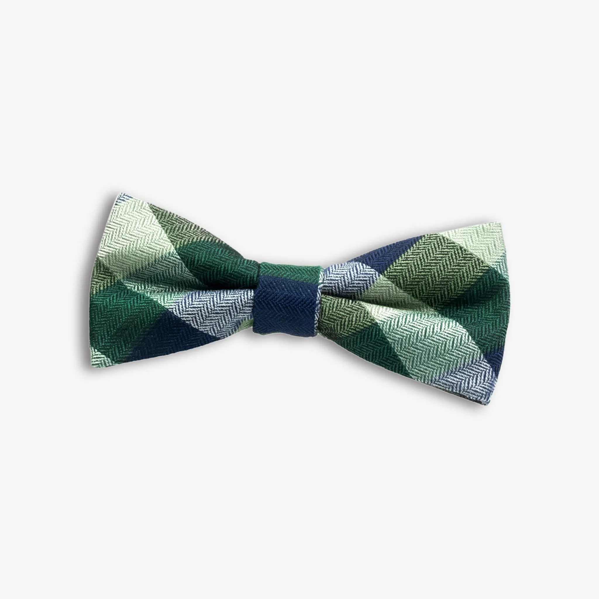 Silk Bow Tie | Navy/Green Gingham